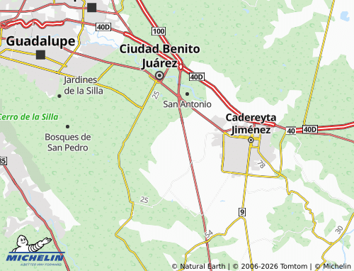 Mappa MICHELIN Valle del Roble Sector Encino - ViaMichelin