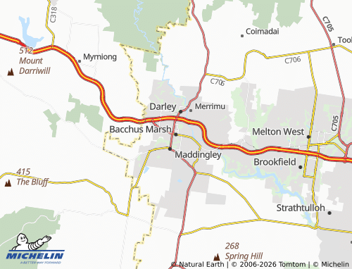 Mapa MICHELIN Bacchus Marsh - ViaMichelin