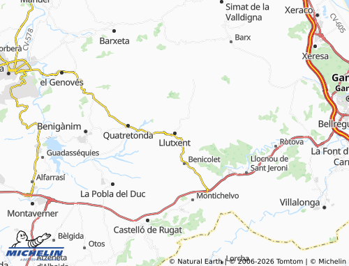 Mappa MICHELIN Llutxent - ViaMichelin