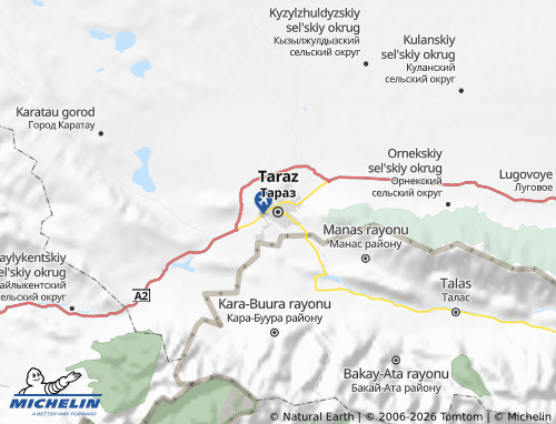Kaart MICHELIN Zhambylskaya oblast' - ViaMichelin