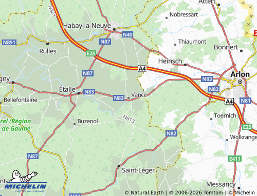 Kaart MICHELIN Vance - ViaMichelin