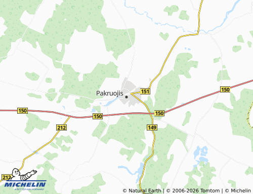 Mapa MICHELIN Pakruojis - ViaMichelin