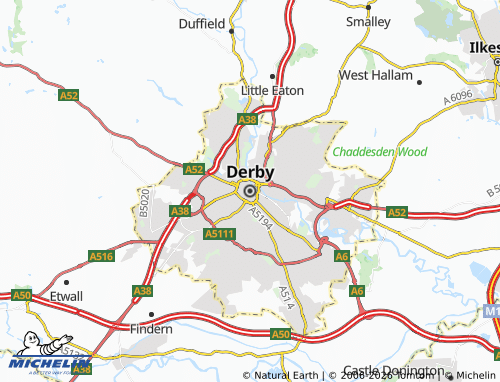 MICHELIN Derby map - ViaMichelin