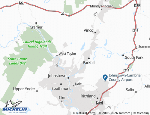 Kaart MICHELIN Middle Taylor - ViaMichelin