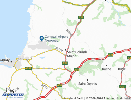 Carte MICHELIN Saint Columb Major - ViaMichelin