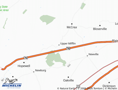 Kaart MICHELIN Upper Mifflin - ViaMichelin