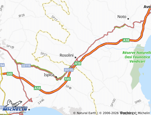 MICHELIN Rosolini map - ViaMichelin