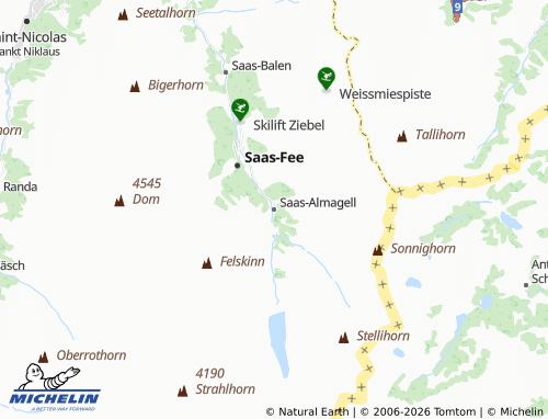 Mapa MICHELIN Saas-Almagell - ViaMichelin
