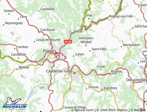 Mappa MICHELIN Lunan - ViaMichelin
