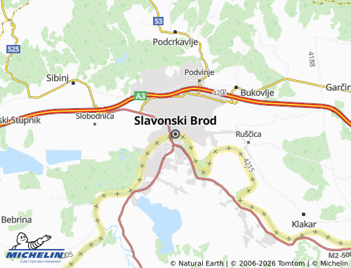 Mappa MICHELIN Slavonski Brod - ViaMichelin