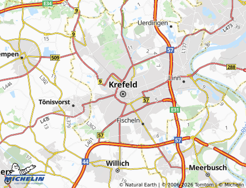 MICHELIN-Landkarte Krefeld - ViaMichelin