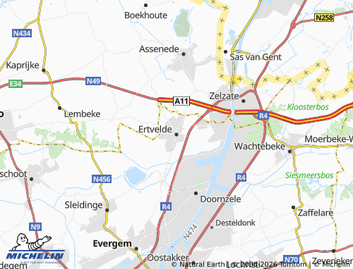 Mappa MICHELIN Ertvelde - ViaMichelin