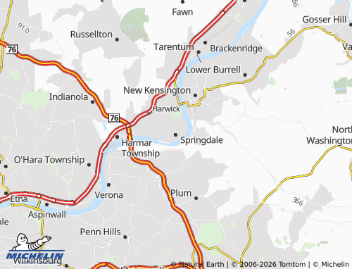 Mappa MICHELIN Springdale - ViaMichelin