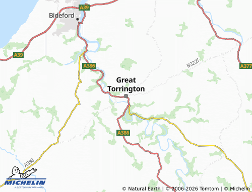 MICHELIN Great Torrington map - ViaMichelin
