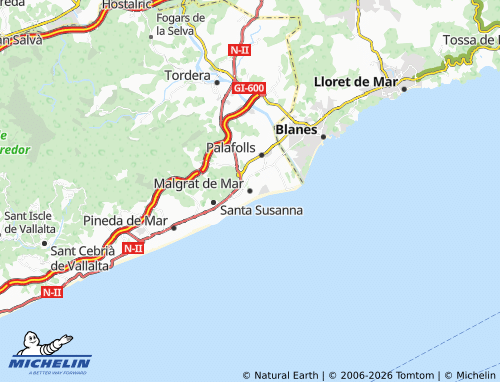 MICHELIN-Landkarte Malgrat de Mar - ViaMichelin