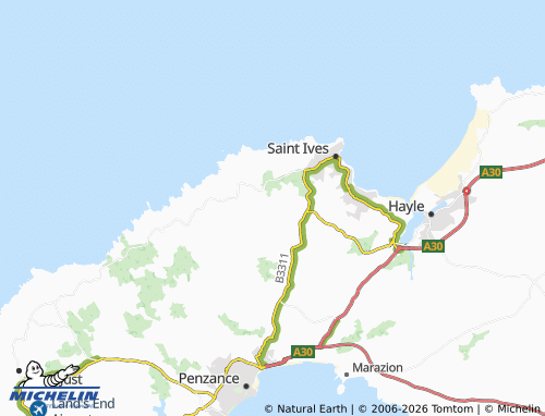 MICHELIN Towednack map - ViaMichelin