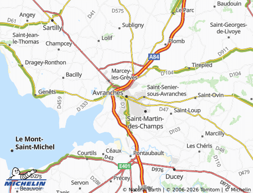 Mapa MICHELIN Avranches - ViaMichelin