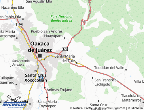 MICHELIN Tlalixtac de Cabrera map - ViaMichelin