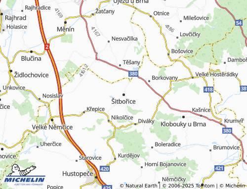 MICHELIN Šitbořice map - ViaMichelin