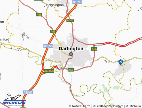 Carte MICHELIN Darlington - ViaMichelin