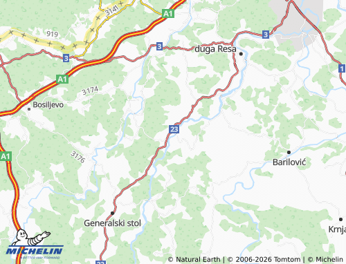 Carte MICHELIN Zvečaj - ViaMichelin