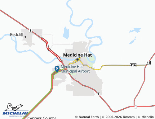 MICHELIN Medicine Hat map - ViaMichelin