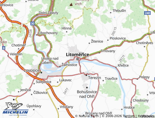 Kaart MICHELIN Litoměřice - ViaMichelin