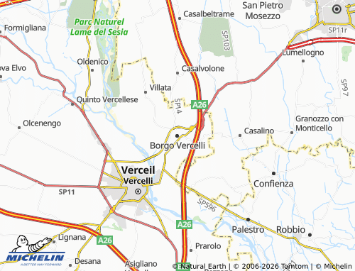 Mapa MICHELIN Borgo Vercelli - ViaMichelin