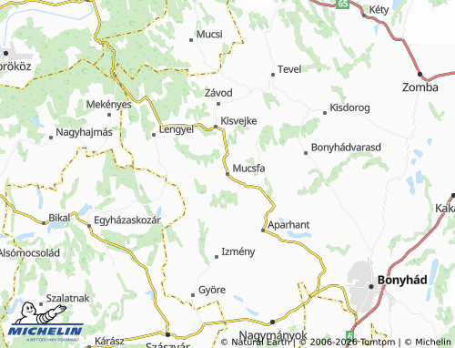 MICHELIN-Landkarte Mucsfa - ViaMichelin