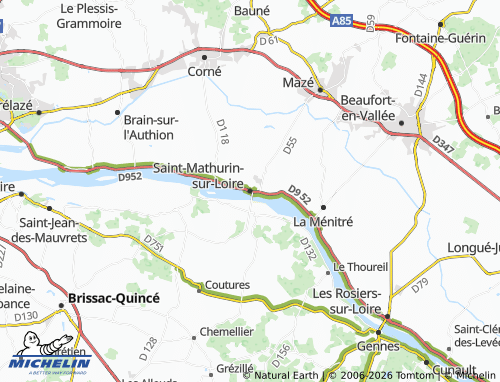 Carte MICHELIN Saint-Mathurin-sur-Loire - ViaMichelin
