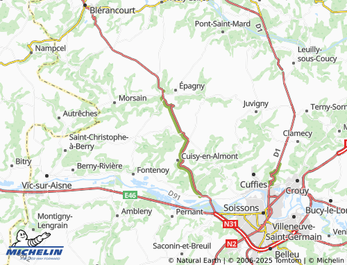 MICHELIN Tartiers map - ViaMichelin