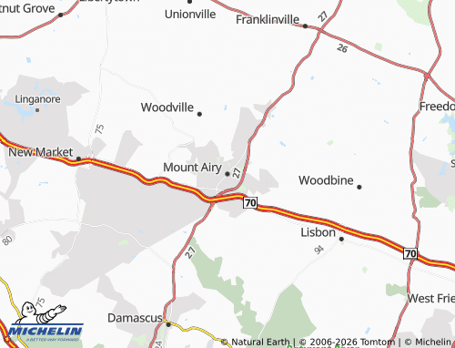 Mappa MICHELIN Mount Airy - ViaMichelin
