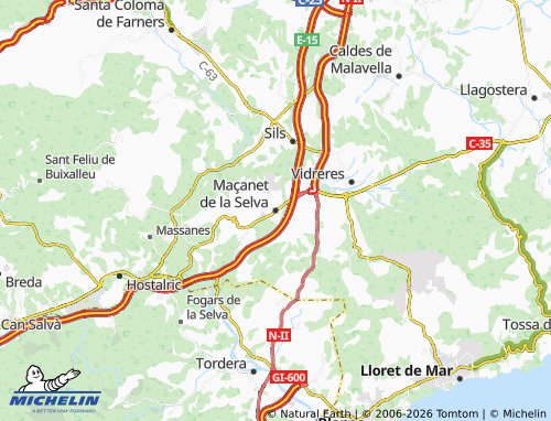 Carte MICHELIN Maçanet de la Selva - ViaMichelin