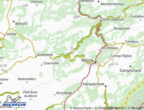 Carte MICHELIN Orgeans-Blanchefontaine - ViaMichelin