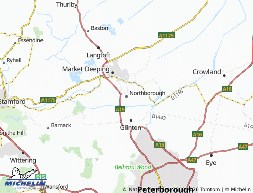 Carte MICHELIN Northborough - ViaMichelin