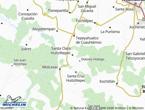 Kaart MICHELIN Santa Clara Huitziltepec - ViaMichelin