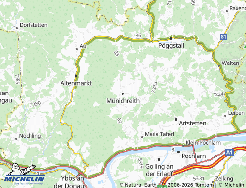 Mapa MICHELIN Münichreith-Laimbach - ViaMichelin