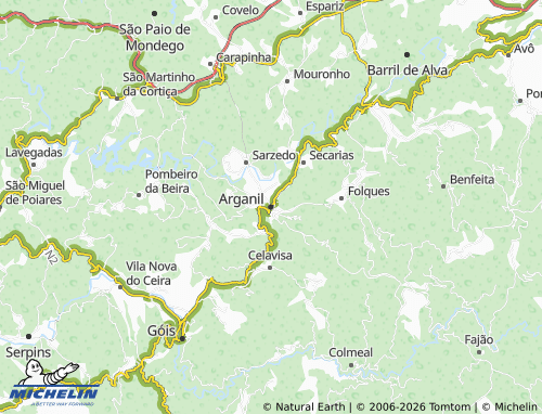MICHELIN Arganil map - ViaMichelin