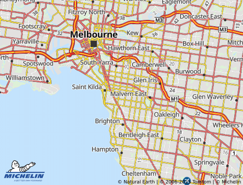 Carte MICHELIN Saint Kilda East - ViaMichelin