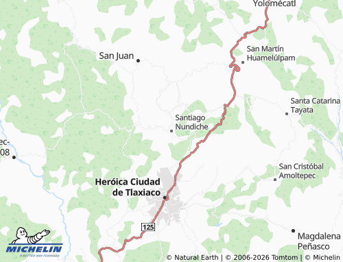 Mappa MICHELIN Santiago Nundiche - ViaMichelin