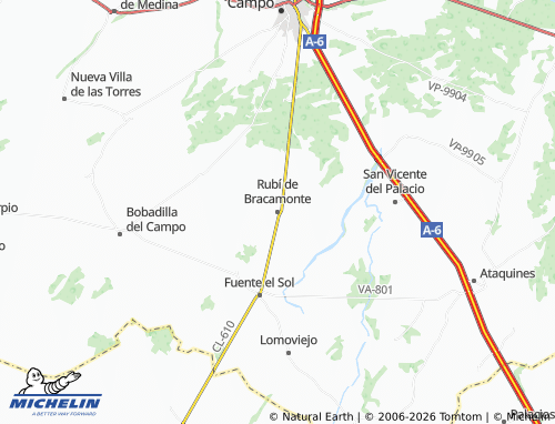 Carte MICHELIN Rubí de Bracamonte - ViaMichelin