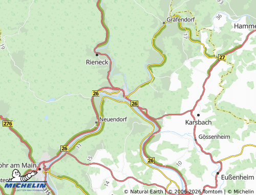 MICHELIN Gemünden am Main map - ViaMichelin
