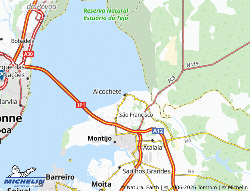 Mapa MICHELIN Alcochete - ViaMichelin