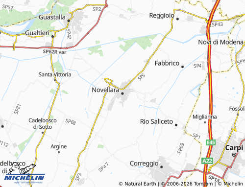 MICHELIN Novellara map - ViaMichelin