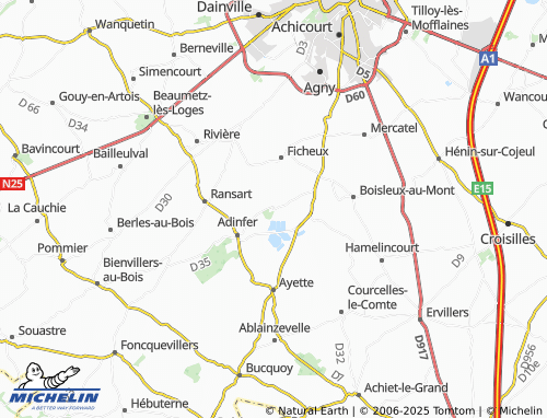 Mappa MICHELIN Hendecourt-lès-Ransart - ViaMichelin