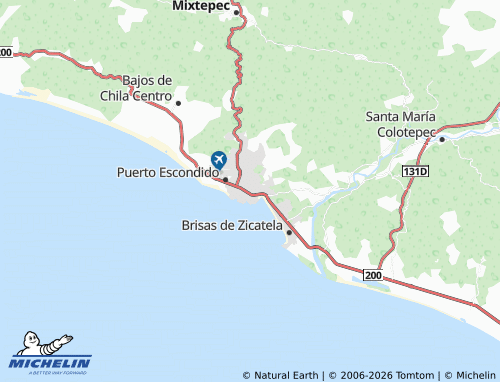 Mappa MICHELIN Puerto Escondido Centro - ViaMichelin