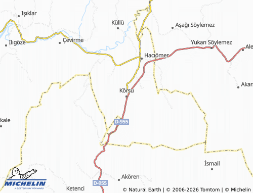 MICHELIN Körsu map - ViaMichelin
