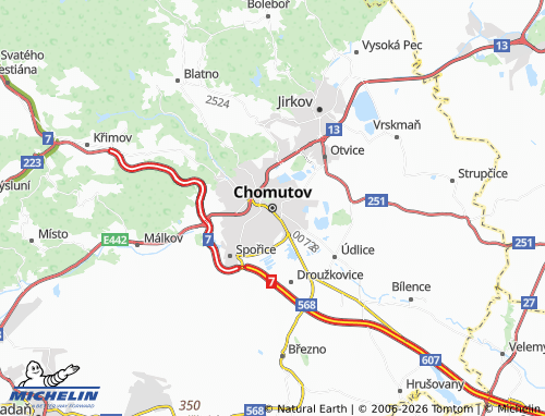 Kaart MICHELIN Chomutov - ViaMichelin