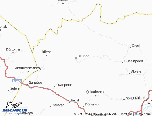 MICHELIN Uzunöz map - ViaMichelin
