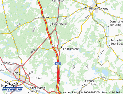 MICHELIN La Bussière map - ViaMichelin